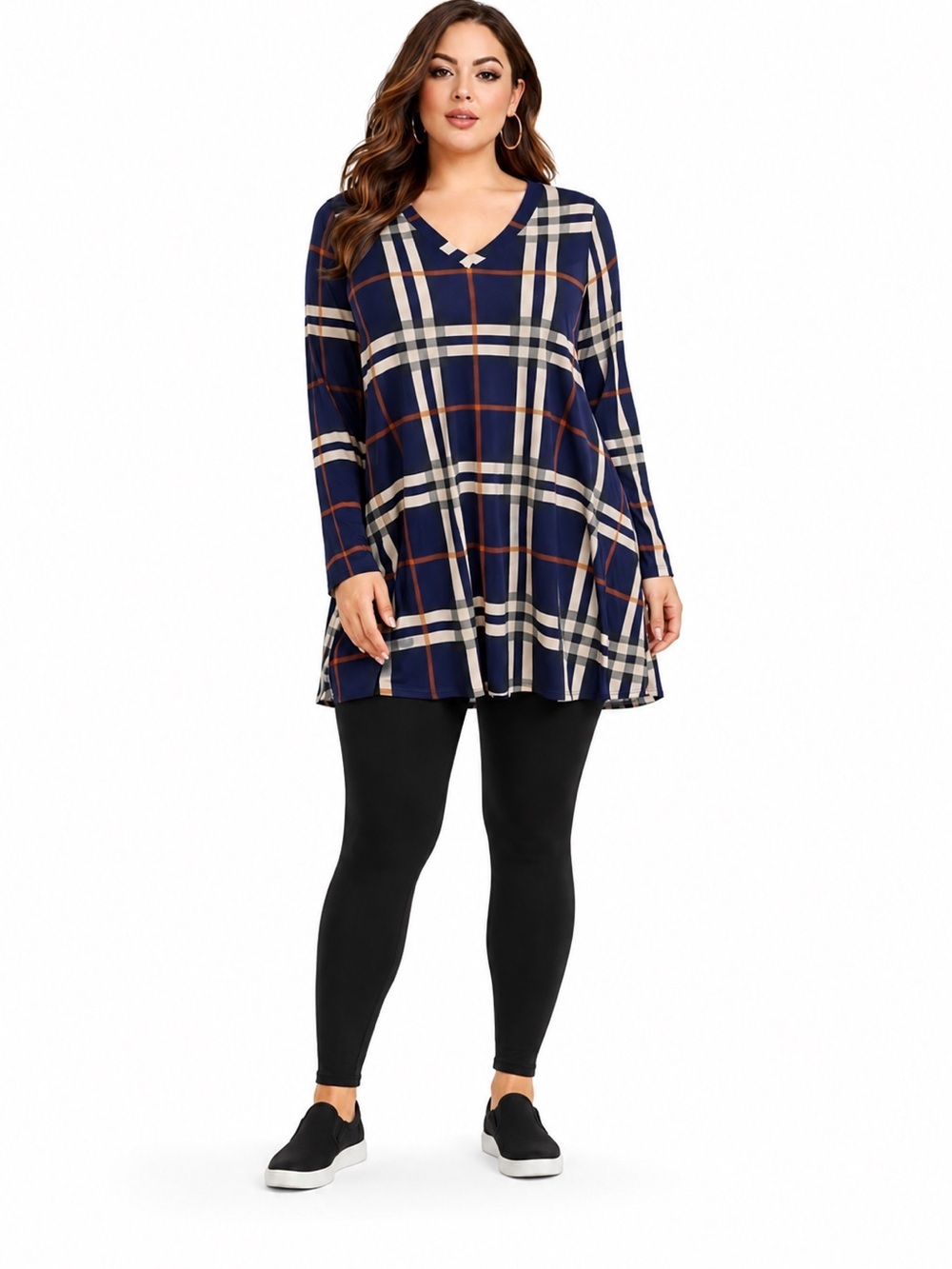 Tunic Top/Dress Lildy Women Long Sleeve Block Casual Loose Fit Sz. Small-Medium